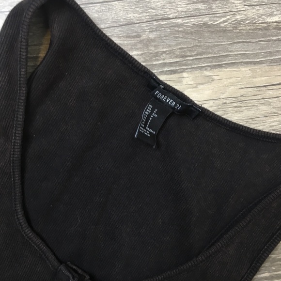 Forever 21 Black Snap Front Raw Hem Tank Dress - Picture 3 of 4